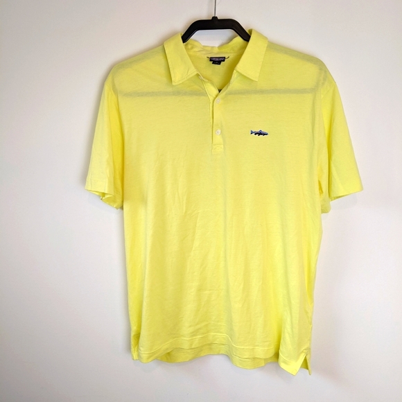 Patagonia Shirts Patagonia Yellow Organic Cotton Fitz Roy Fish